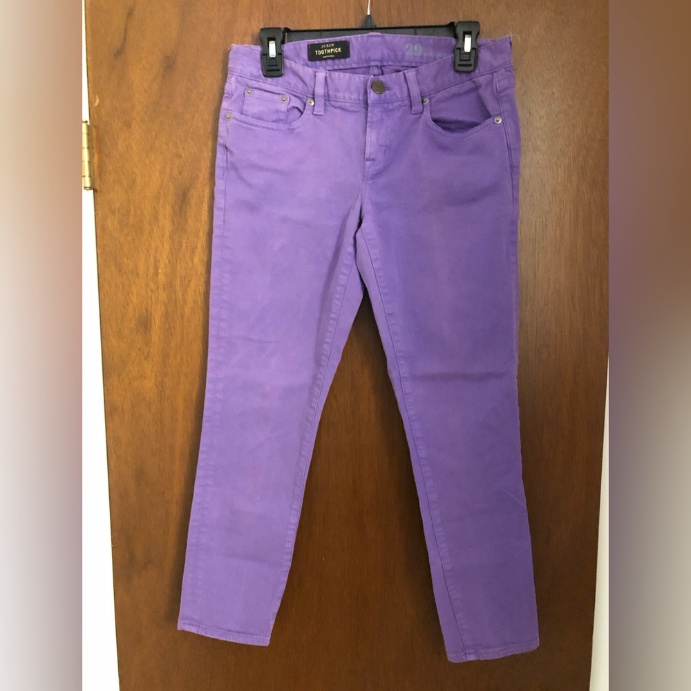 J. Crew Women's Skinny Jeans Vibrant Purple Toothpick Bold Ankle Fashion Spring